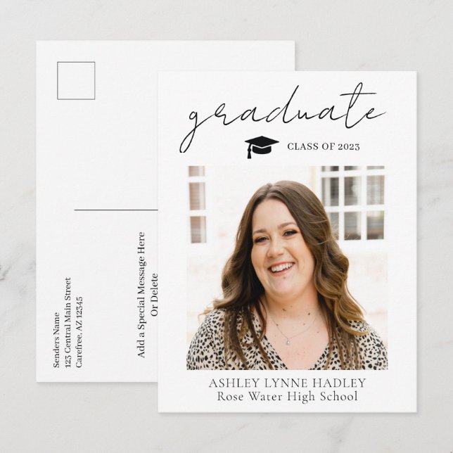 Superposición de guión para anuncio de graduación  (Anverso / Reverso)
