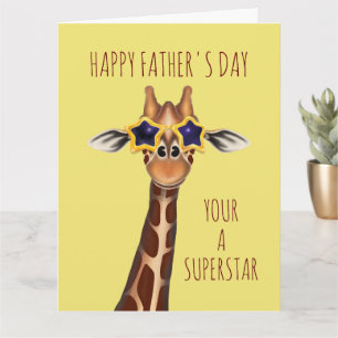 Superstar Giraffe, tarjeta del Día del Padre de Gu