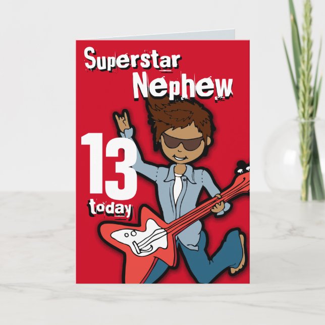 Superstar Son 11 cumpleaños tarjeta de niño gris (Anverso)