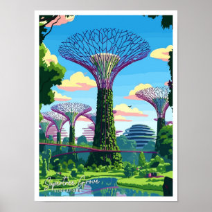 Supertree Grove ilustracion de viajes de arte de S