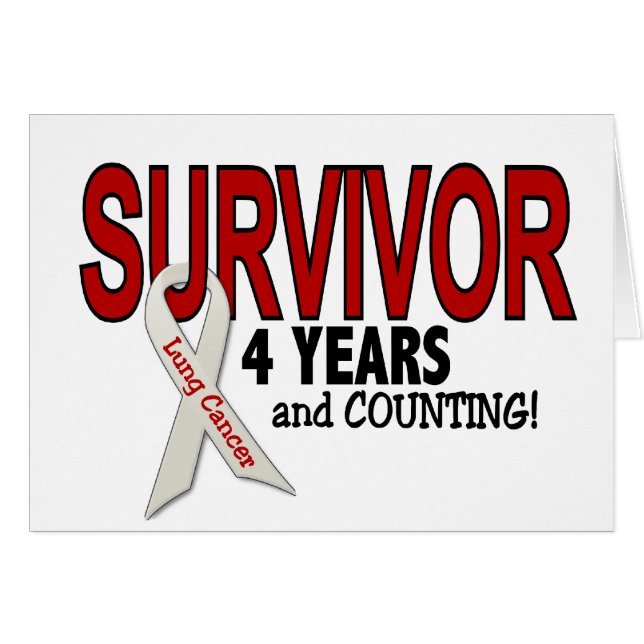 Superviviente del cáncer de pulmón 4 años (Anverso (Horizontal))