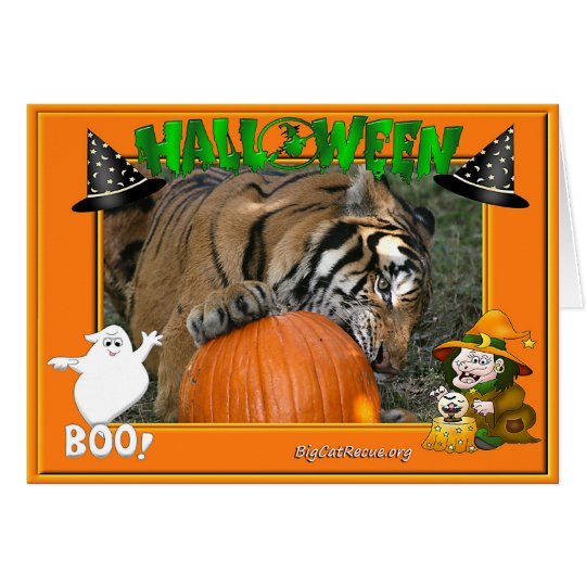 Suposición de la tarjeta de Halloween del tigre