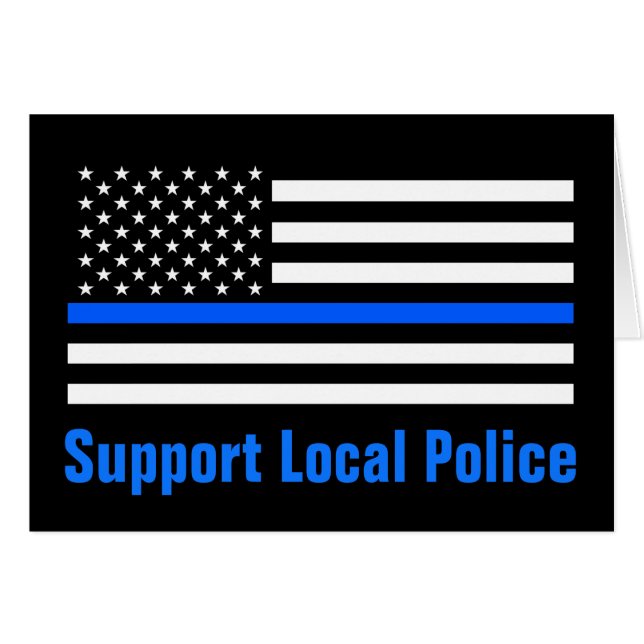Support Local Police Thin Blue Line (Anverso (Horizontal))