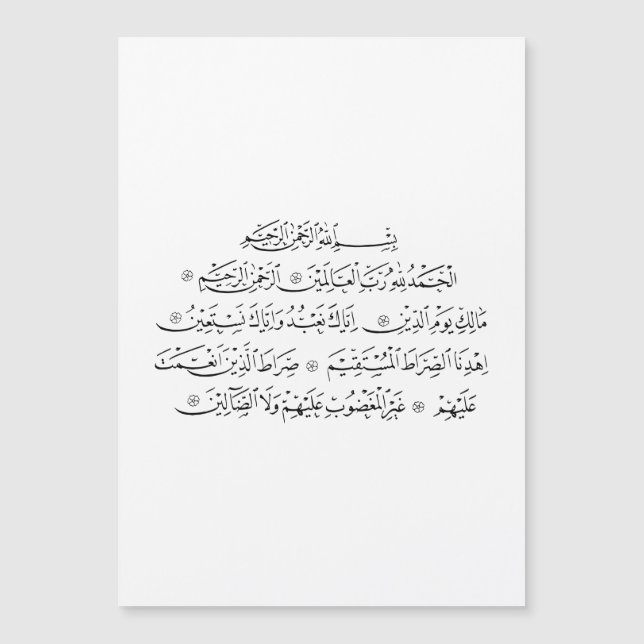 Surah Al Fatiha Islamic Calligraphy | Quran Art (Anverso)
