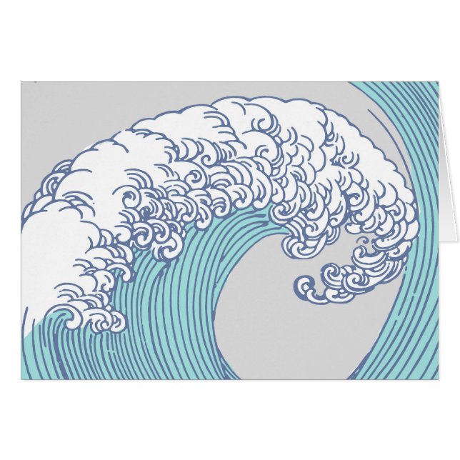 Surf asiático japonés ondea arte oceánico (Anverso (Horizontal))