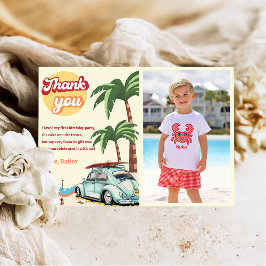 Surf Beach Birday Party Foto Gracias Tarjeta