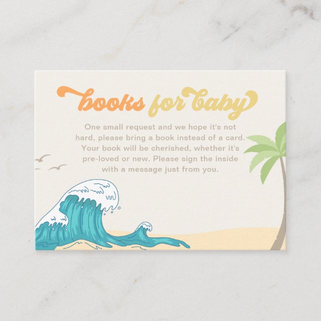 Surf Books Para La Tarjeta Del Bebé | Surf Baby Sh (Anverso)