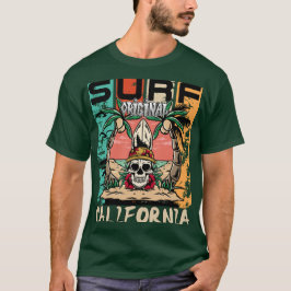 Surf Calavera de California y camiseta gráfica de