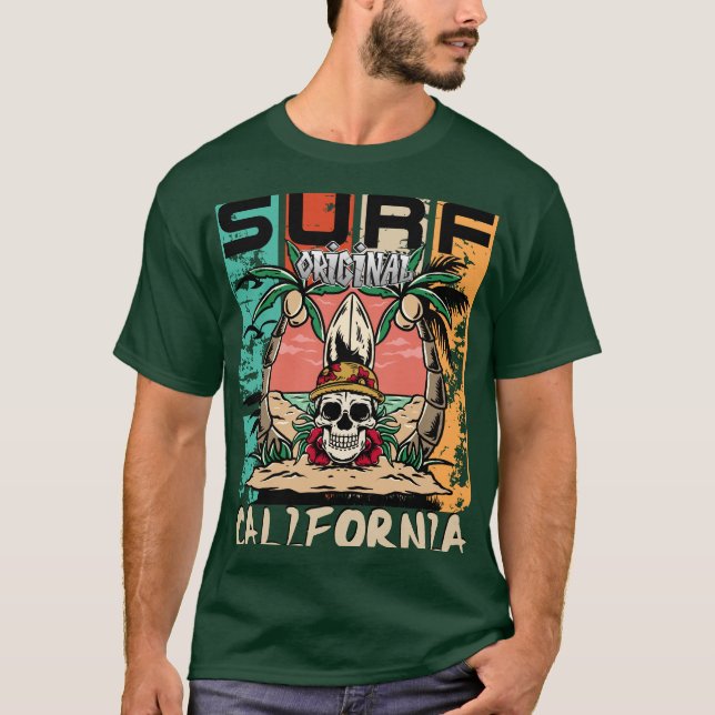 Surf Calavera de California y camiseta gráfica de  (Anverso)