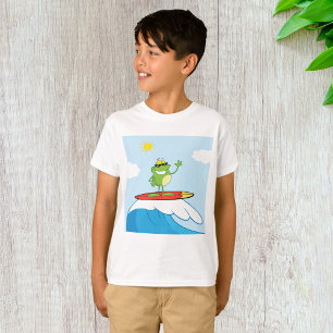 Surf De Rana En Una Camiseta De Onda