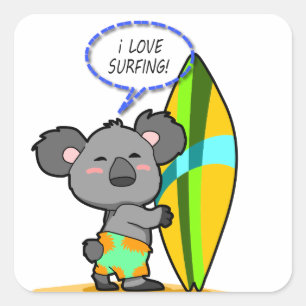 Surf Koala Bear Pegatina