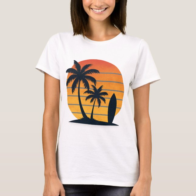 Surf Retro Sunset - Camiseta con Vibes de Playa (Anverso)