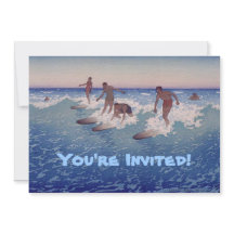 'Surf-Riders, Honolulu' - Invitación de cumpleaños