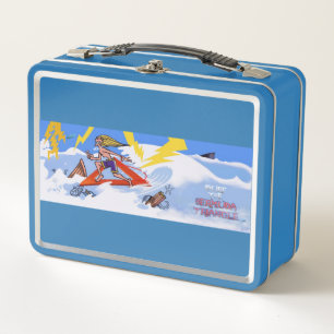 Surf The Bermuda Triangle blue lunbox