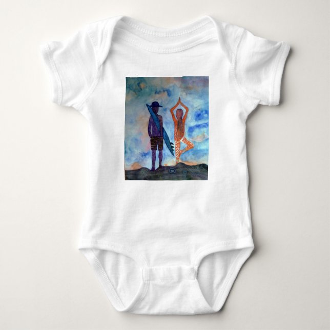Surf Yoga Sunset Baby Jersey Bodysuit (Anverso)
