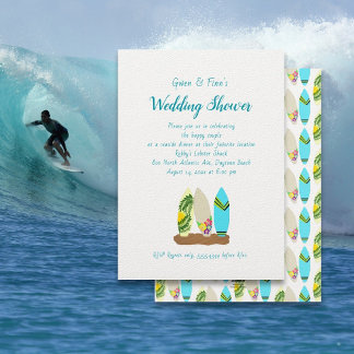 Surfboards Boda Ducha para Invitación Pareja