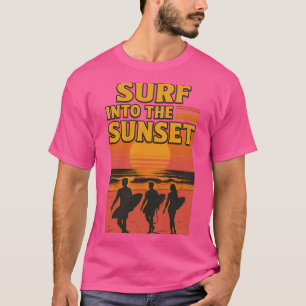 Surfea en el Atardecer - Camiseta vintage de surf