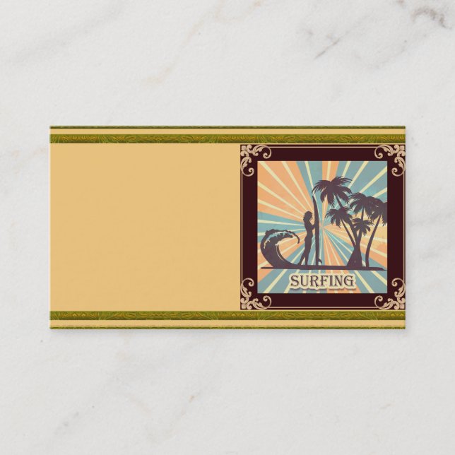 Surfer Chica tarjeta de visita (Anverso)