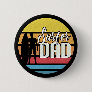 Surfer Dad   Botón Pin