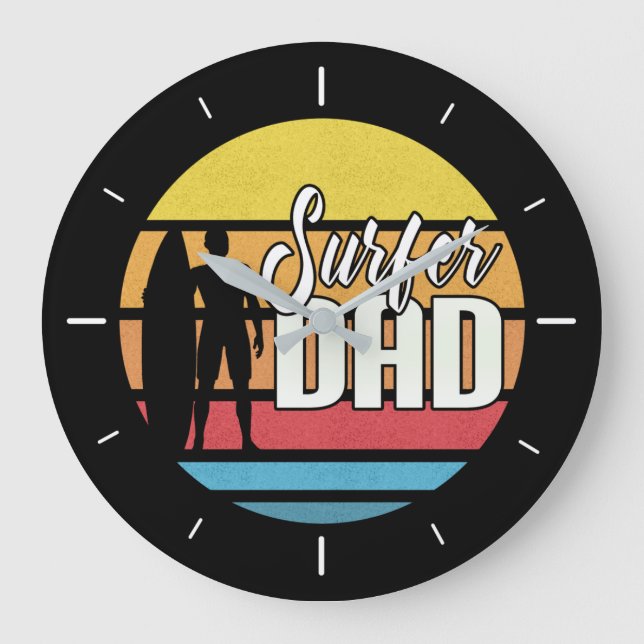 Surfer Dad | Reloj de pared (Anverso)