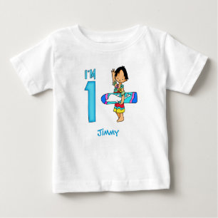 Surfer Dude primer cumpleaños bebé camiseta