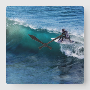 Surfer - Reloj de pared cuadrado - HAMbyWhiteGlove