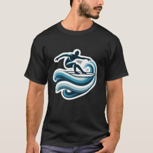 Surfiendo la camiseta de las olas
