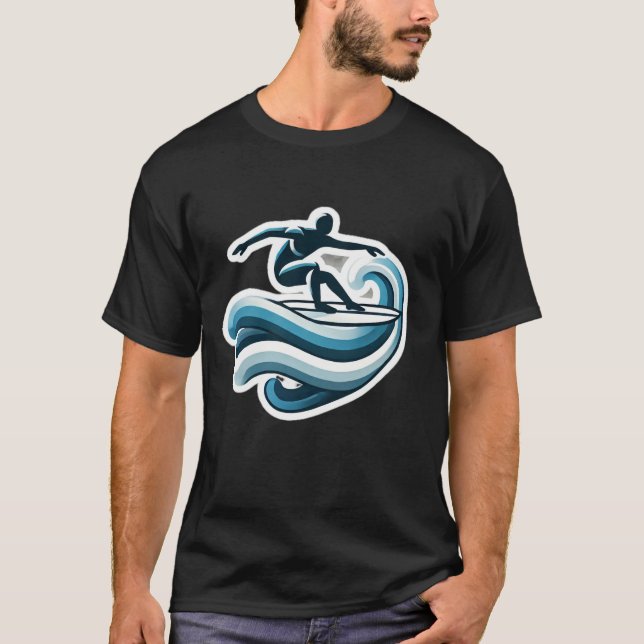 Surfiendo la camiseta de las olas (Anverso)