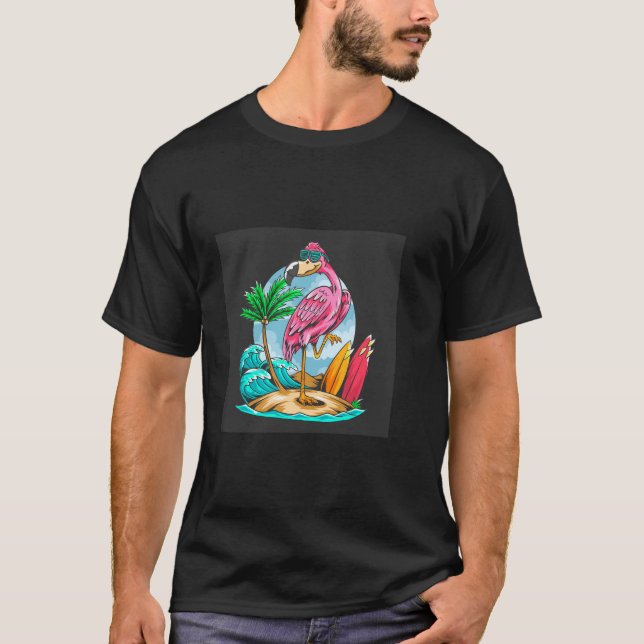 ¡Surfin Flamingo! camiseta (Anverso)