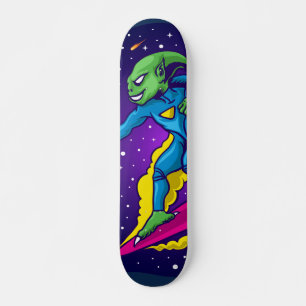 Surfing Alien Skateboard