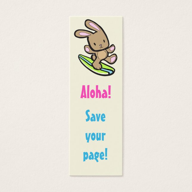 Surfing Bunny Skinny Bookmark (Frente)