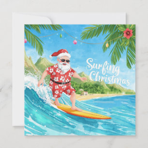 Surfing Navidad en Hawaii Santa Tropical Vacacione