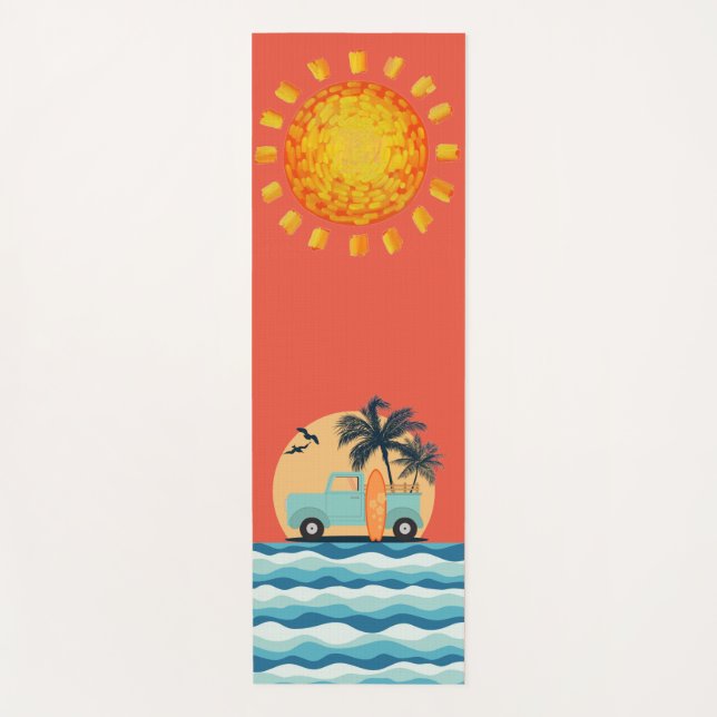 Surfing Retro Yoga Mat (Anverso)