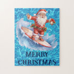 Surfing Santa Merry Christmas Puzzle<br><div class="desc">rompecabezas de surf santa merry christmas</div>