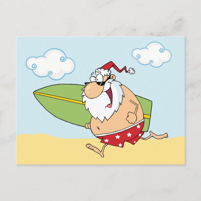 Surfing Santa Postales (Anverso)