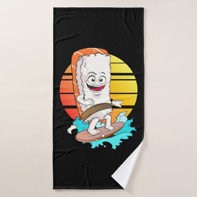 Surfing Sushi (Toalla de baño)