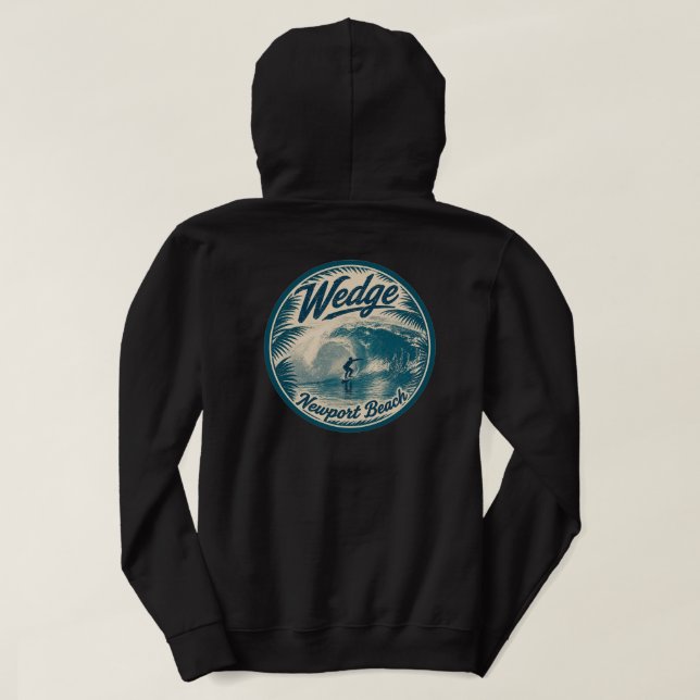 Surfing the Wedge, Newport Beach - Sudadera con ca (Reverso del diseño)