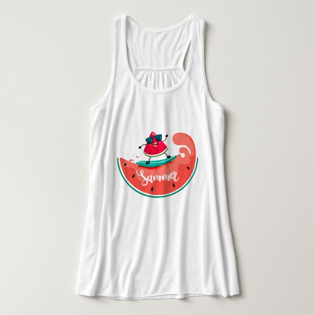 Surfing Watermelon Tank Top (Diseño del anverso)