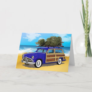 Surfing Woodie con árbol de Navidad