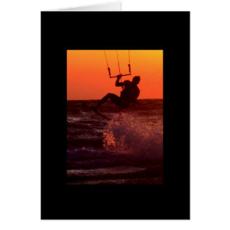 Surfista de cometas en la postal de San Petersburg