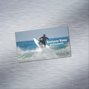 Surfista en el mar. Tarjeta de visita de personali