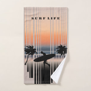 Surfista En La Playa Al Atardecer Vida útil de l