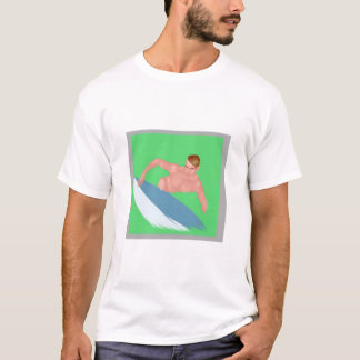 Surfista en una camiseta ondulada