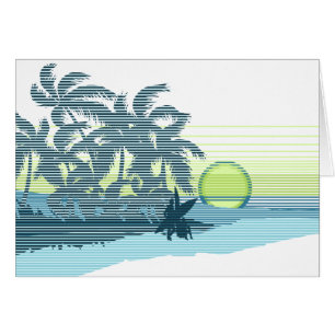 Surfistas de Hawái con franja de atardecer