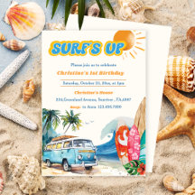 Surfs Up Beach 1er Cumpleaños Invitación