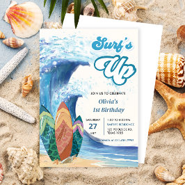 Surfs Up Beach 1er Cumpleaños Invitación