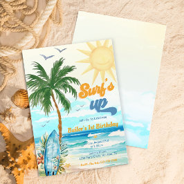 Surfs Up Beach 1er Cumpleaños Invitación