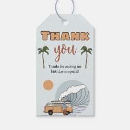 Surf's Up Birthday Gracias Etiqueta