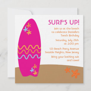 ¡Surf's Up! Invitaciones a fiestas en la playa