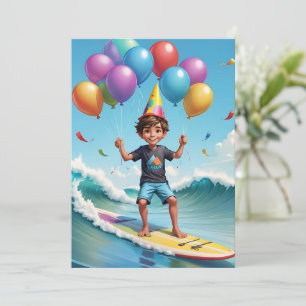 surfs up surf beach party invitaciones